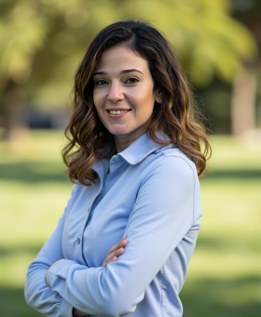 Personal photo in blue shirt